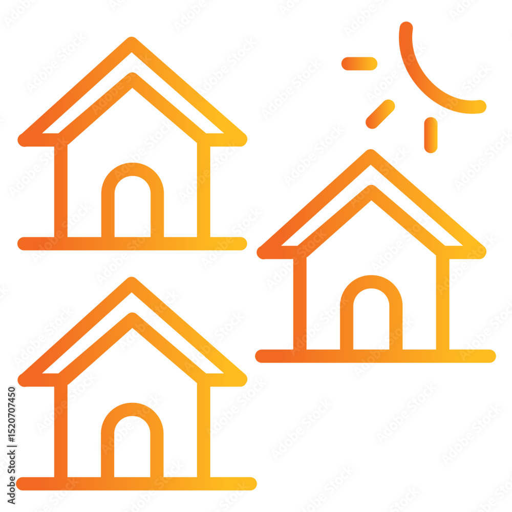 Naklejka premium Residence gradient color icon