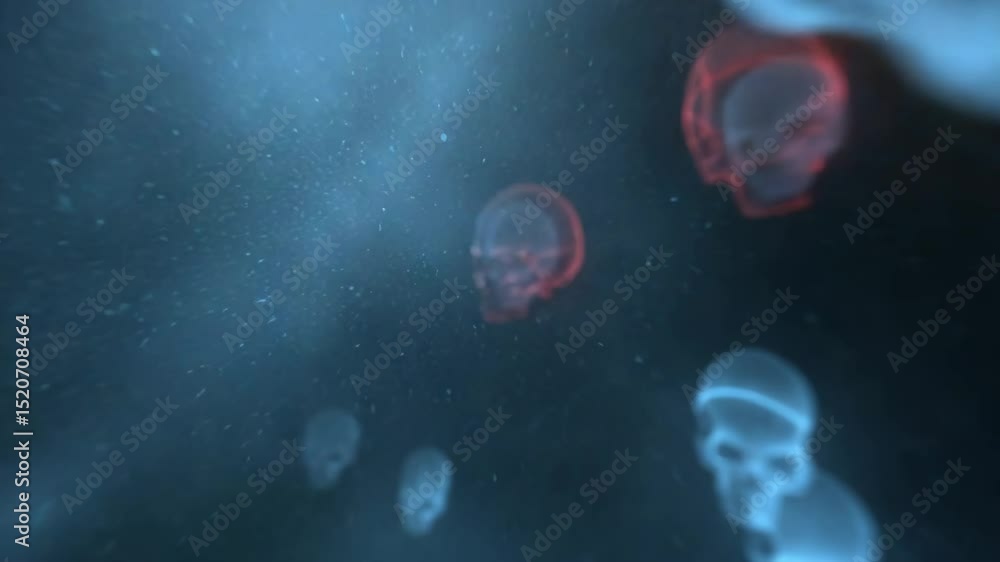 Foggy Dim Space With Floating Particles And Bokeh Loop Foggy Dim Space With Floating Particles And Bokeh Loop