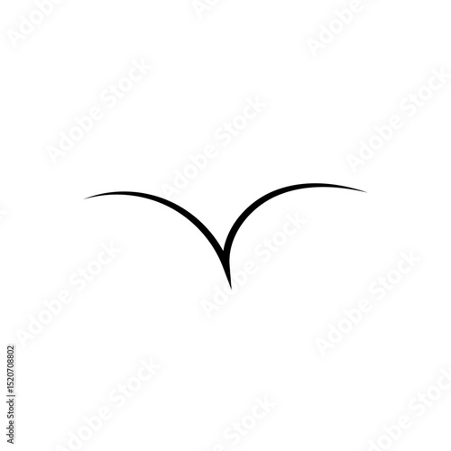 A flock of flying silhouette birds. Ink grunge flock of birds afar brush hand drawn. Vector illustration