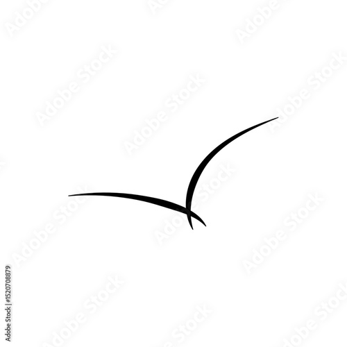 A flock of flying silhouette birds. Ink grunge flock of birds afar brush hand drawn. Vector illustration