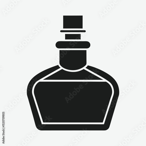 Bottle with perfume silhouette art illustration.