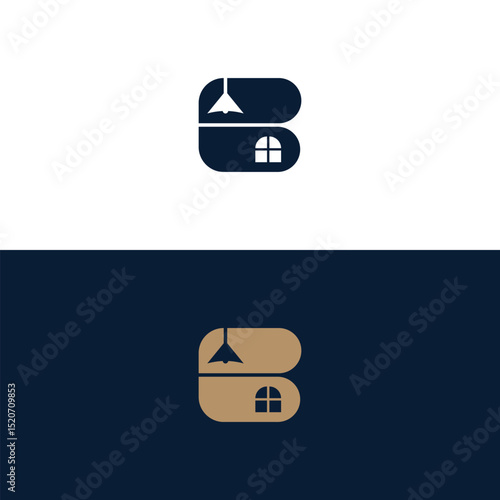 letter b home logo design vector image , b home logo , letter b home desigen logo constrution , b home logo