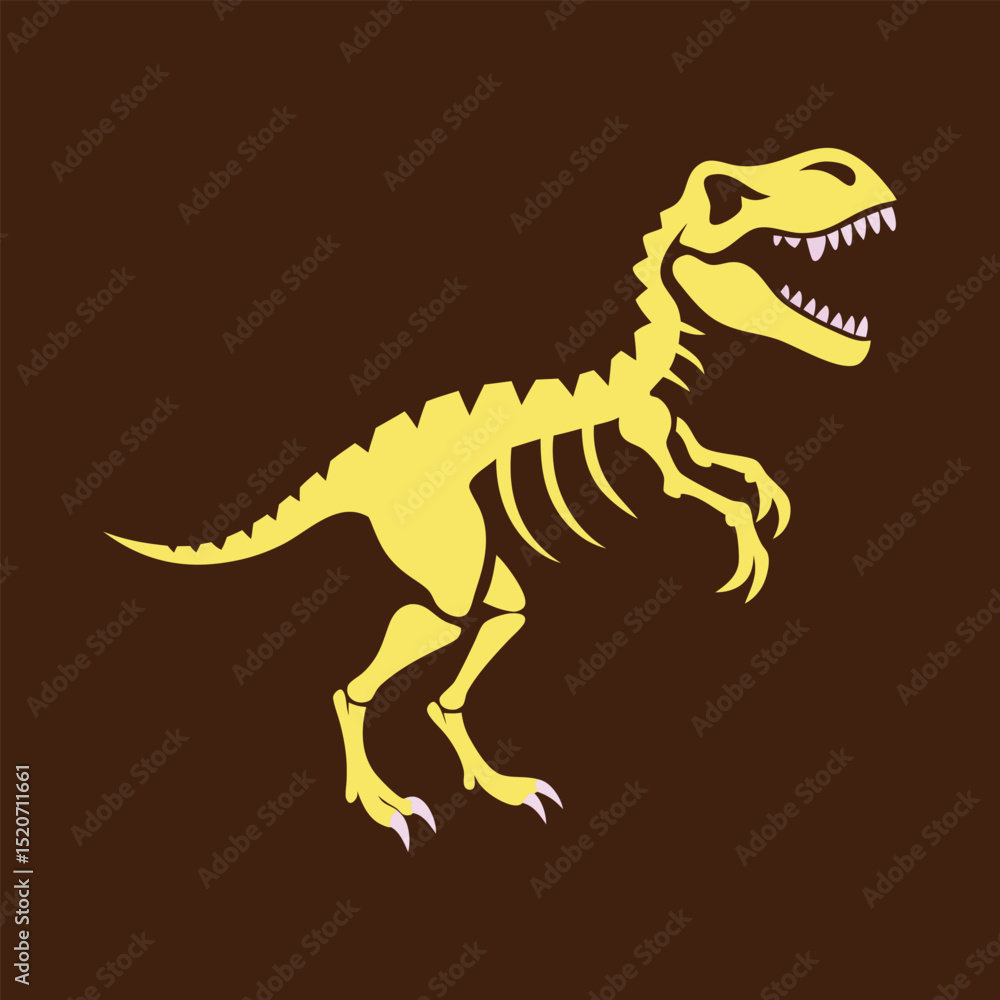 Obraz premium Cute green T-Rex cartoon dinosaur vector illustration