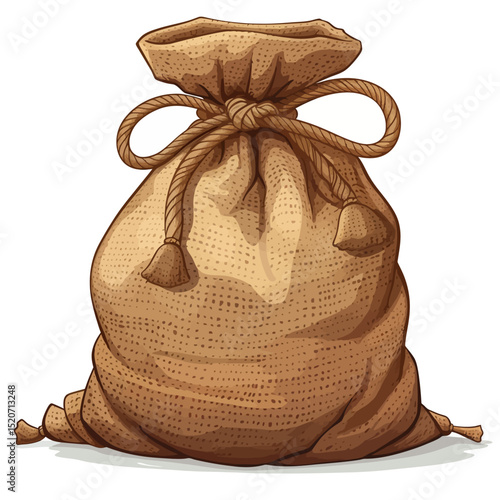 Gunny sack isolated white background 