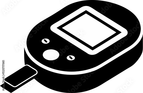Blood Glucose Sensor Silhouette Vector Illustration