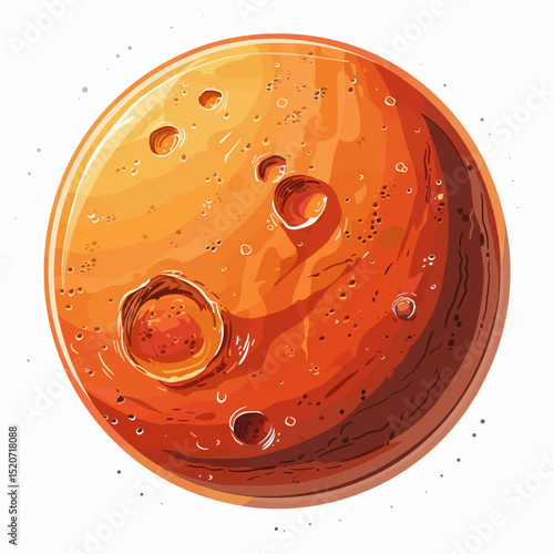 Mars planet on white 