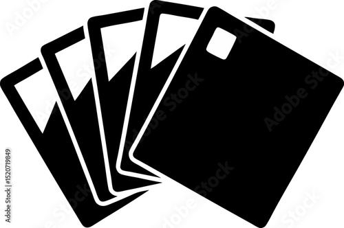 Communication Cards Silhouette Vector Illustration