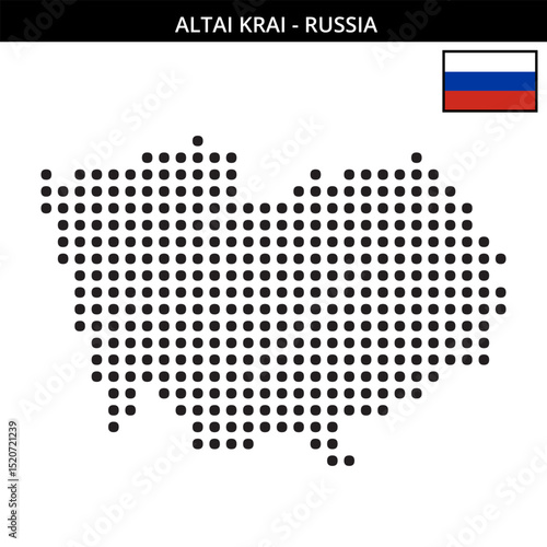 Big dots map of altai-krai in Russia