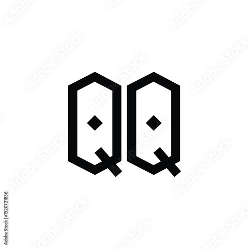 QQ monogram logo design letter text name symbol monochrome logotype alphabet character simple logo