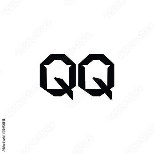 QQ monogram logo design letter text name symbol monochrome logotype alphabet character simple logo