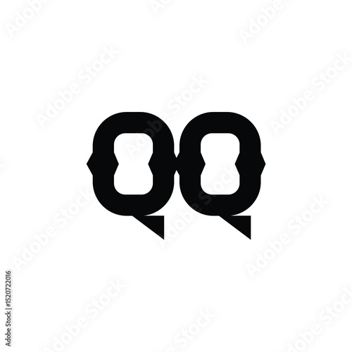 QQ monogram logo design letter text name symbol monochrome logotype alphabet character simple logo