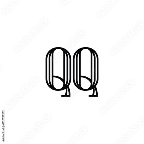 QQ monogram logo design letter text name symbol monochrome logotype alphabet character simple logo