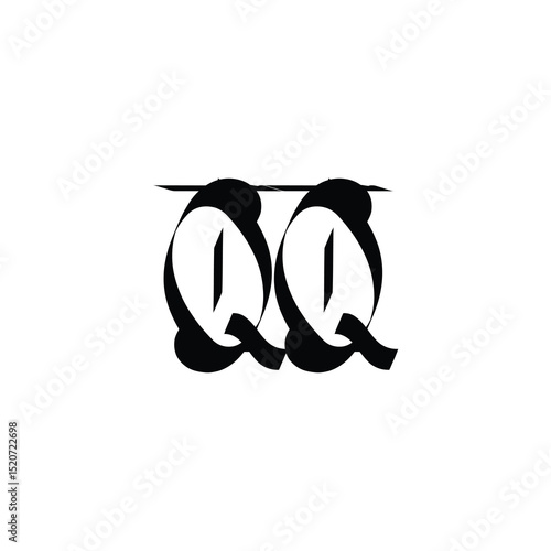 QQ monogram logo design letter text name symbol monochrome logotype alphabet character simple logo