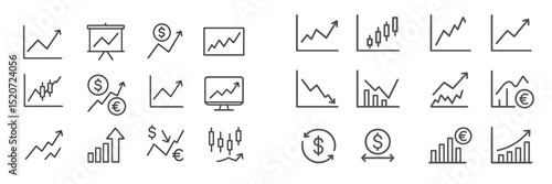 Graphs and charts illustrating financial data trends in a minimalistic style, representing commerce and market analysis