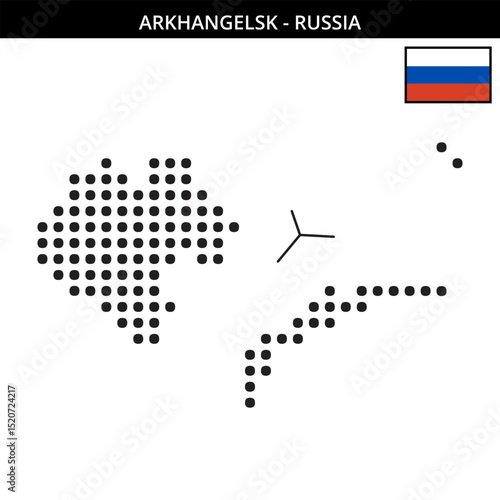 Big dots map of arkhangelsk in Russia