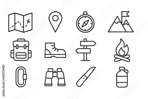 Outdoor adventure essentials featuring map, compass, and hiking gear for successful exploration in nature