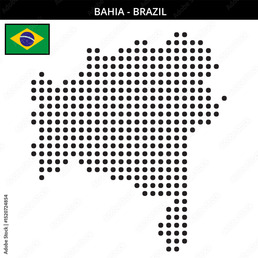 Fototapeta premium Big dots map of bahia in Brazil