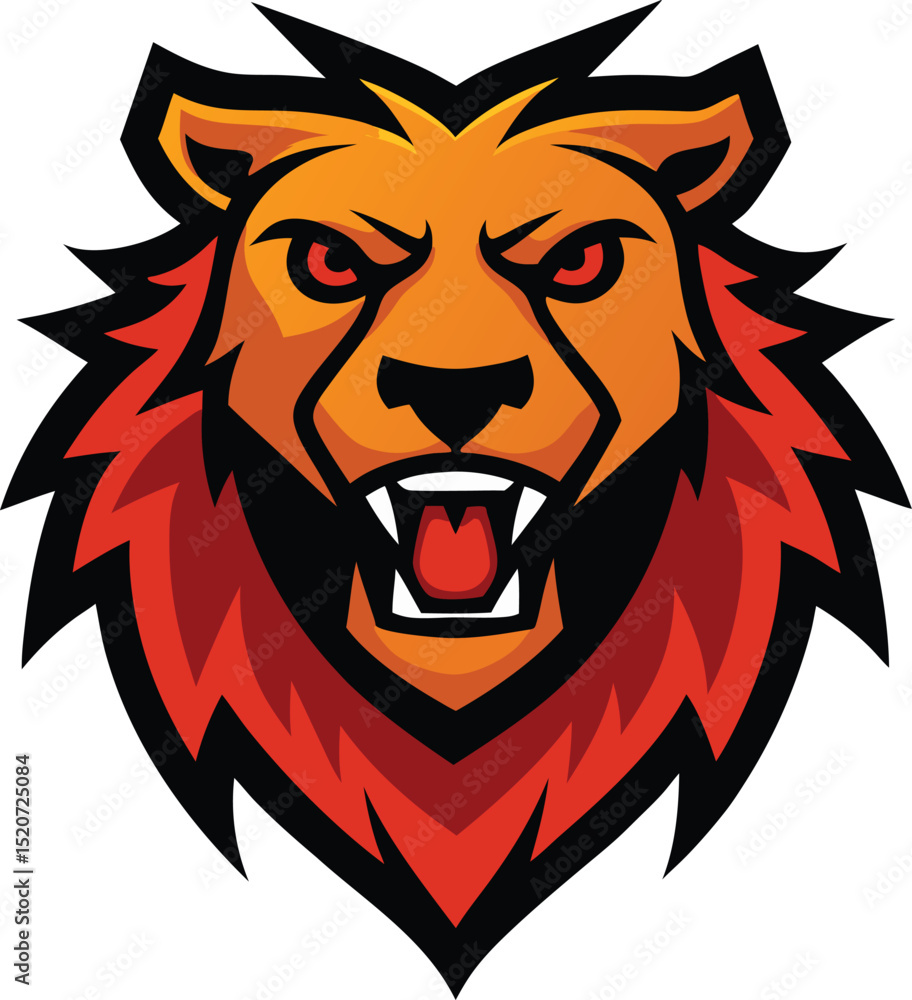 Fototapeta premium lion head vector illustration