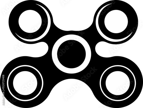 Fidget Spinner Silhouette Vector Illustration 