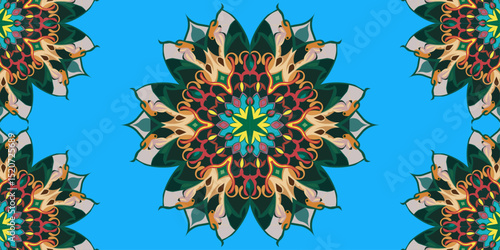 Modern Islamic mandala background for social media post and banner background design, Islamic trendy post template, colorful mandala design use to any useful design element
