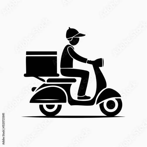 Fast Delivery Service Scooter Delivery Driver Icon