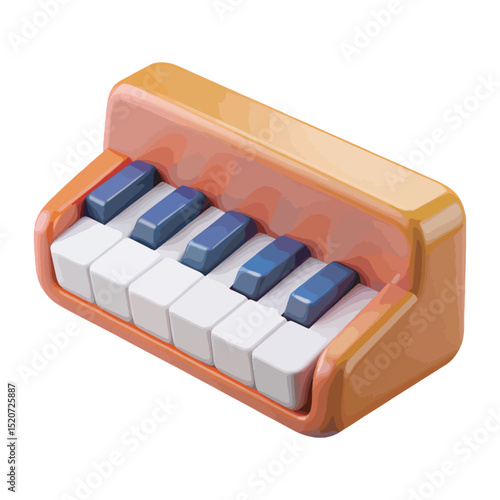 3D Piano vector art illustration.