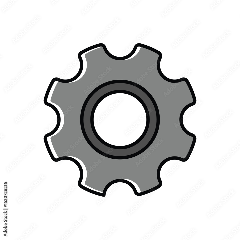 Gear illustration design for settings icon. Flat gear icon Gear illustration design for settings icon. Flat gear icon