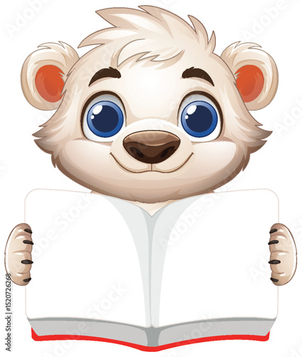 Cute Bear Reading a Book
