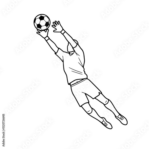 Footballer Save Defense Art Illustration