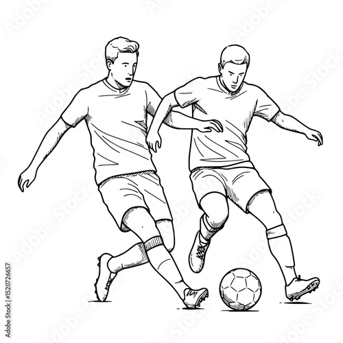 Footballer Slide: Graphic Tackle Action Illustration