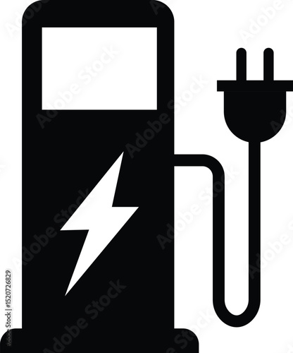 Fuel, gas, charging station icon set. Fuelling sign collection. electric car charging station icon vector illustration. design in trendy style

