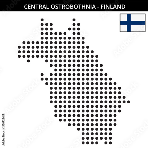 Big dots map of central-ostrobothnia in Finland