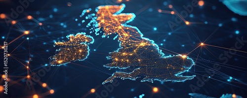 United Kingdom Map Network Illustration