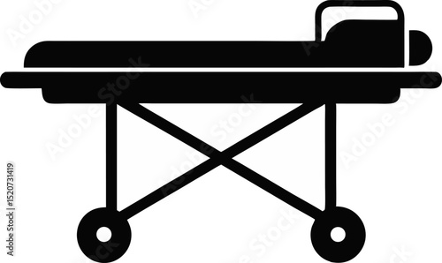 Hospital Stretcher Silhouette Vector Illustration