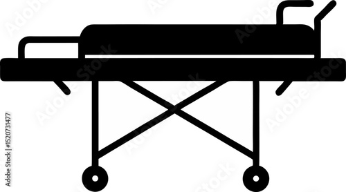 Hospital Stretcher Silhouette Vector Illustration