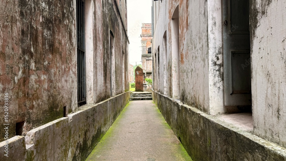 custom made wallpaper toronto digitalPathway Between Aged Buildings With Mossy Walls And An Old Mausoleum In Bangladesh