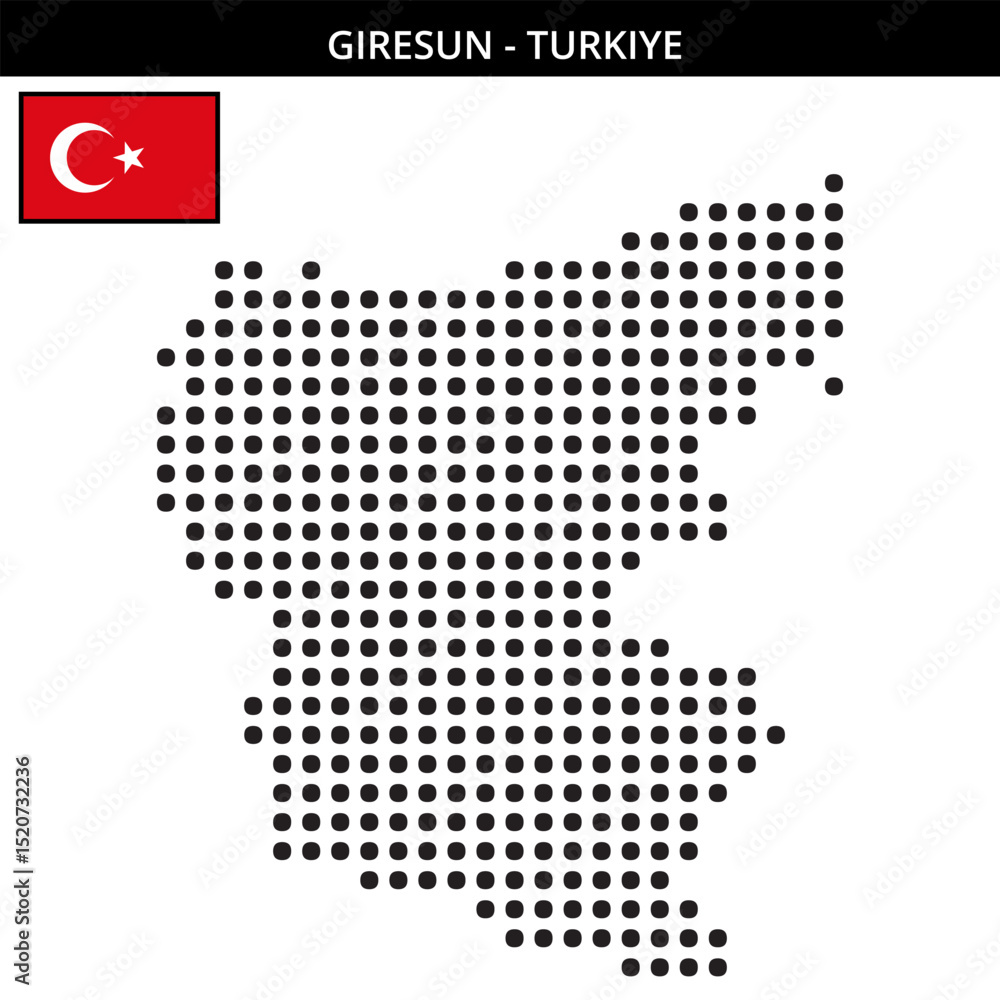 Fototapeta premium Big dots map of giresun in Turkiye