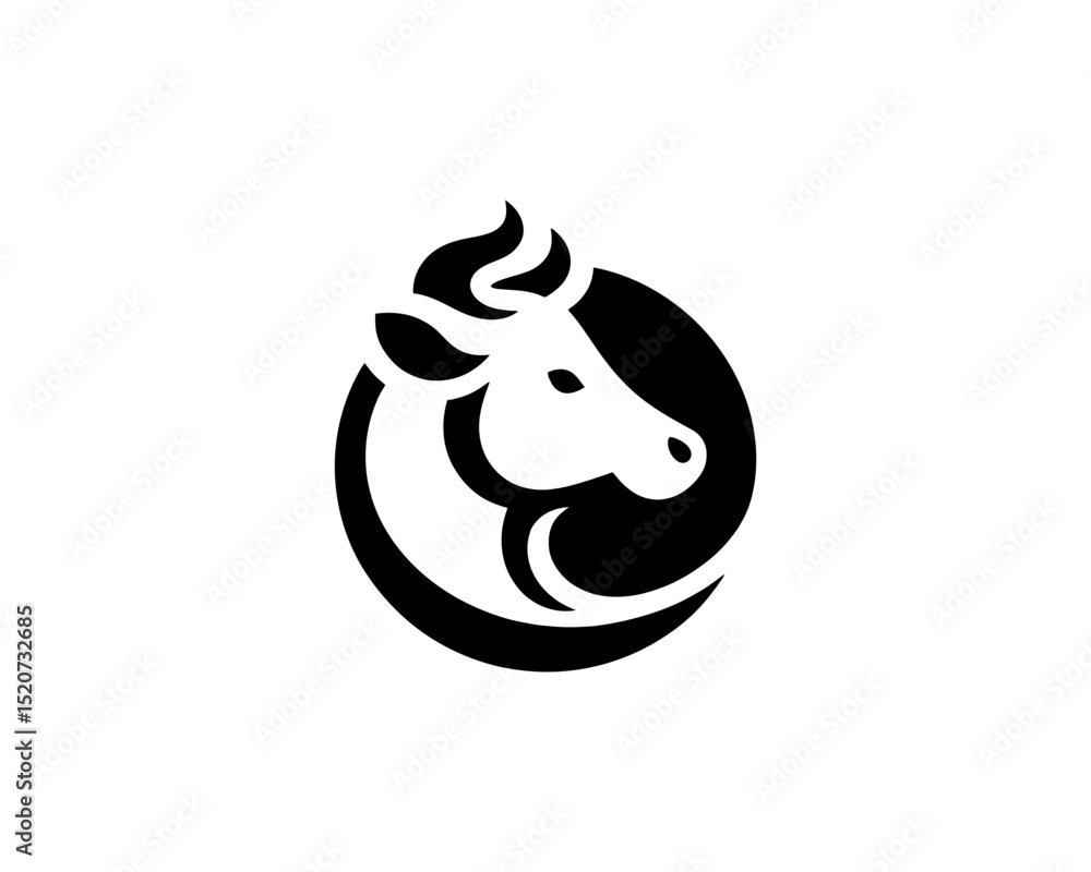 Creative cow vector icon in solid black Creative cow vector icon in solid black