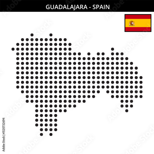 Big dots map of guadalajara in Spain