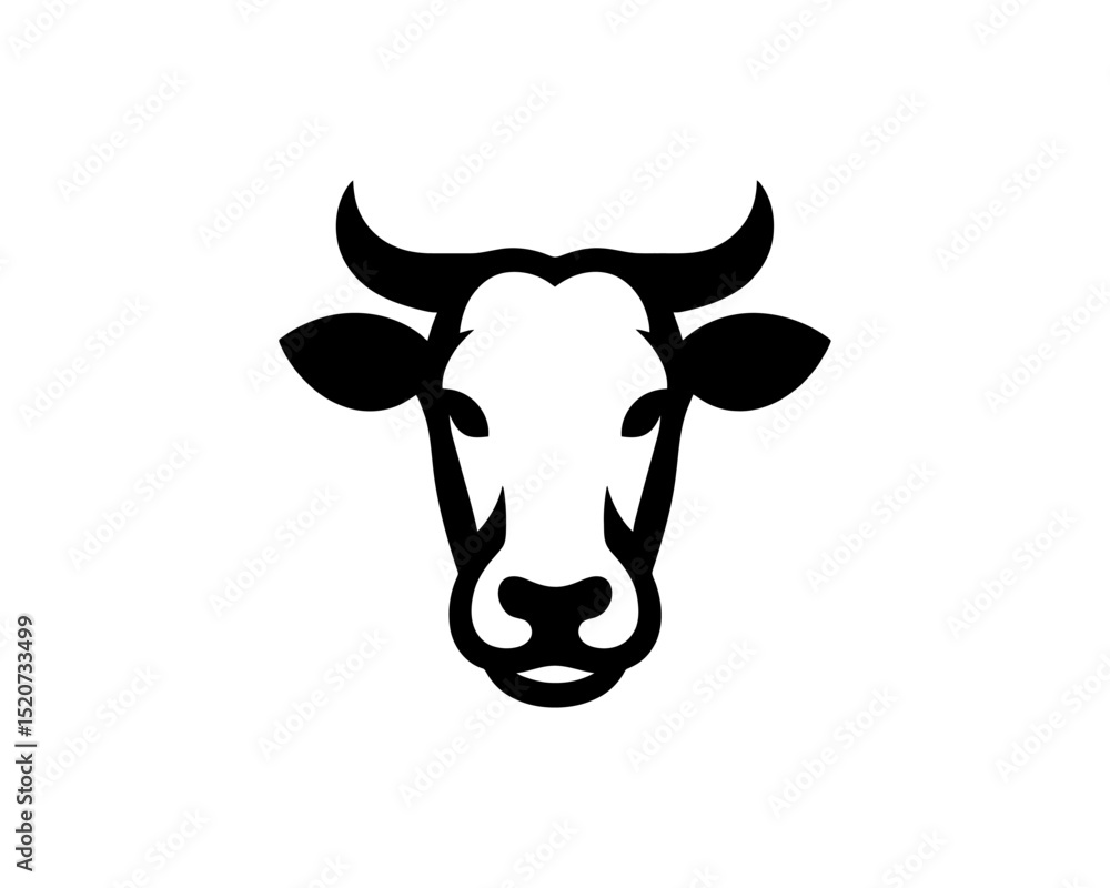Cow head silhouette for professional logo design Cow head silhouette for professional logo design