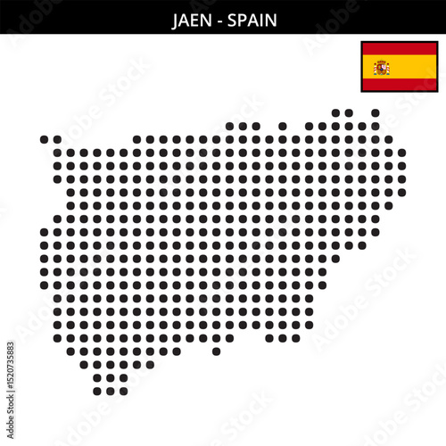 Big dots map of jaen in Spain