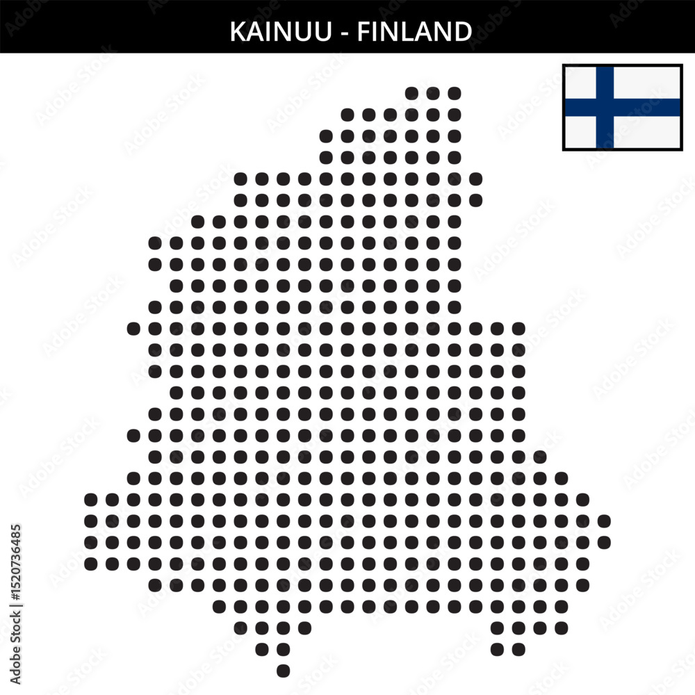 Fototapeta premium Big dots map of kainuu in Finland