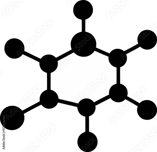 Molecular Structure Silhouette Vector Illustration