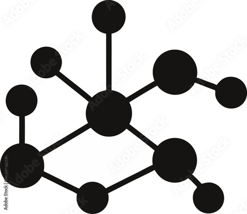 Molecular Structure Silhouette Vector Illustration