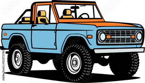 Blue classic off road car 