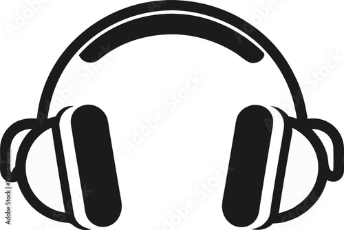Noise Canceling Earmuffs Silhouette Vector Illustration