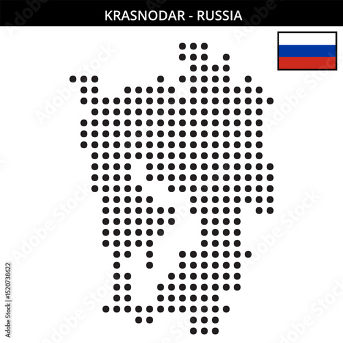 Big dots map of krasnodar in Russia
