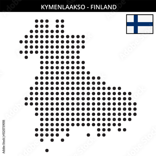 Big dots map of kymenlaakso in Finland