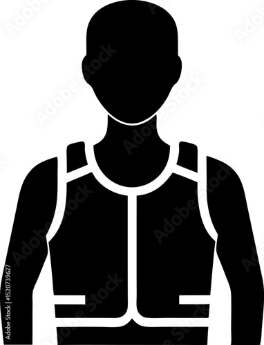 Person Under Weighted Vest Silhouette Vector Illustration