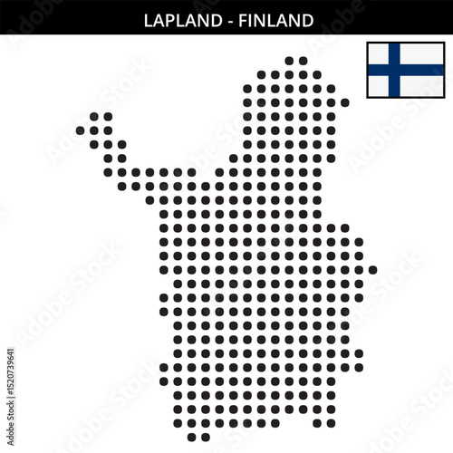 Big dots map of lapland in Finland